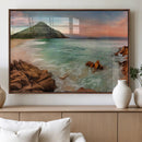 Stunning Coastal Landscape with Rocky Shore and Green Hills by MyGreatCanvas | Canvas Wall Art Prints | Photo Prints & Wall Decor