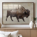 Snow-dusted bison silhouette textured vintage style rugged by MyGreatCanvas | Canvas Wall Art Prints | Photo Prints & Wall Decor
