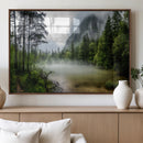 Misty Lake Forest Green Trees Calm Water Reflection Mountain by MyGreatCanvas | Canvas Wall Art Prints | Photo Prints & Wall Decor