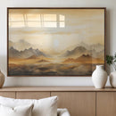 Sepia Color Abstract Mountain Wall Art Canvas Print