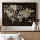 World Map Wall Art Canvas Print – Framed Travel Map Wall Art