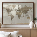 Detailed World Map Wall Art Canvas Print by MyGreatCanvas | Canvas Wall Art Prints | Photo Prints & Wall Decor