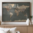 Rustic Black and Wood World Map Canvas Wall Art – Framed by MyGreatCanvas | Canvas Wall Art Prints | Photo Prints & Wall Decor