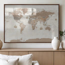 Framed Large World Map Canvas Print for Office Decor by MyGreatCanvas | Canvas Wall Art Prints | Photo Prints & Wall Decor
