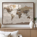 World Map Canvas Print – Framed Travel Map Wall Art for by MyGreatCanvas | Canvas Wall Art Prints | Photo Prints & Wall Decor