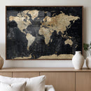 Framed Large World Map Wall Art Canvas Print for Living Room by MyGreatCanvas | Canvas Wall Art Prints | Photo Prints & Wall Decor