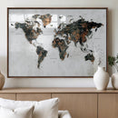 Large World Map Canvas Print – Framed Travel Map Wall Art