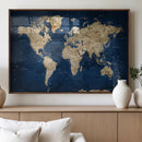 World Map Canvas Print – Framed Travel Map Wall Art for