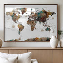 Watercolor World Map Canvas Print – Detailed Map of the by MyGreatCanvas | Canvas Wall Art Prints | Photo Prints & Wall Decor