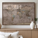 Grunge World Map Canvas Wall Art - Vintage Aged World Map by MyGreatCanvas | Canvas Wall Art Prints | Photo Prints & Wall Decor