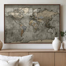 World Map Canvas Print – Detailed Map of the World Wall Art