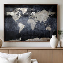 Vintage World Map Canvas Wall Art – Antique Triptych Map