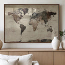 World Map Canvas Print – Detailed Map of the World Adventure