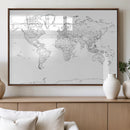 World Map Canvas Print – Framed Modern Detailed Map of the by MyGreatCanvas | Canvas Wall Art Prints | Photo Prints & Wall Decor