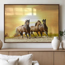 Wild Horses Wall Art Canvas Print – Framed Galloping Herd