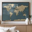Minimal Vintage World Map Canvas Wall Art Print, Neutral by MyGreatCanvas | Canvas Wall Art Prints | Photo Prints & Wall Decor