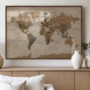 World Map Canvas Wall Art Print, Detailed Global Map Artwork by MyGreatCanvas | Canvas Wall Art Prints | Photo Prints & Wall Decor