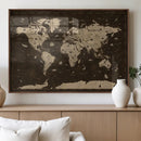Colorful World Map Canvas Wall Art with Landmarks – Framed by MyGreatCanvas | Canvas Wall Art Prints | Photo Prints & Wall Decor