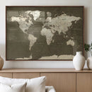 Vintage World Map Canvas Print – Framed Travel Map Wall Art