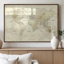 Detailed Large World Map Wall Decor Canvas Art Print by MyGreatCanvas | Canvas Wall Art Prints | Photo Prints & Wall Decor