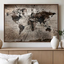 Black and White World Map Canvas Print – Framed Wall Art for by MyGreatCanvas | Canvas Wall Art Prints | Photo Prints & Wall Decor