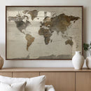 Vintage World Map Canvas Wall Art – Framed Travel Map for by MyGreatCanvas | Canvas Wall Art Prints | Photo Prints & Wall Decor
