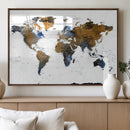 World Map Wall Art Canvas Print, Modern Decorative Framed by MyGreatCanvas | Canvas Wall Art Prints | Photo Prints & Wall Decor