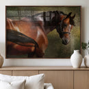 Majestic Brown Horse Wall Art Canvas Print – Framed