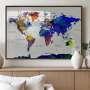Vintage World Map Canvas Wall Art – Framed Travel Map with by MyGreatCanvas | Canvas Wall Art Prints | Photo Prints & Wall Decor