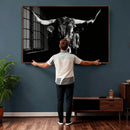 Black Bull Wall Art Canvas Print, Dark Longhorn Portrait by MyGreatCanvas | Canvas Wall Art Prints | Photo Prints & Wall Decor