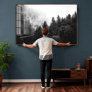 Black White Forest Wall Art Canvas Print, Misty Pine Tree by MyGreatCanvas | Canvas Wall Art Prints | Photo Prints & Wall Decor