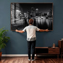 Boston Wall Art Canvas Print, Boston City Downtown Night by MyGreatCanvas | Canvas Wall Art Prints | Photo Prints & Wall Decor