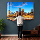 Boston Wall Art Canvas Print, Boston City Downtown Night by MyGreatCanvas | Canvas Wall Art Prints | Photo Prints & Wall Decor