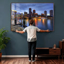 Boston Wall Art Canvas Print, Boston City Downtown Night by MyGreatCanvas | Canvas Wall Art Prints | Photo Prints & Wall Decor