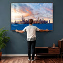 Chicago Wall Art Canvas Print - Chicago City Downtown Night by MyGreatCanvas | Canvas Wall Art Prints | Photo Prints & Wall Decor