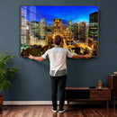 Chicago Wall Art Canvas Print - Chicago City Downtown Night by MyGreatCanvas | Canvas Wall Art Prints | Photo Prints & Wall Decor