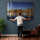 Chicago Wall Art Canvas Print - Chicago City Downtown Night by MyGreatCanvas | Canvas Wall Art Prints | Photo Prints & Wall Decor