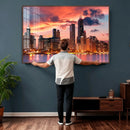 Chicago Wall Art Canvas Print - Chicago City Downtown Night by MyGreatCanvas | Canvas Wall Art Prints | Photo Prints & Wall Decor