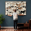 Farmhouse Animals Horse Longhorn Cow Wall Art Canvas Print - by MyGreatCanvas | Canvas Wall Art Prints | Photo Prints & Wall Decor