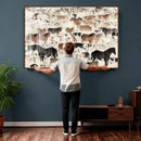 Wild Horses Wall Art Canvas Print - Abstract Farm Longhorn by MyGreatCanvas | Canvas Wall Art Prints | Photo Prints & Wall Decor