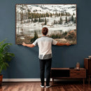 Snowy Mountain Landscape Wall Art Canvas Print, Alpine Pine by MyGreatCanvas | Canvas Wall Art Prints | Photo Prints & Wall Decor