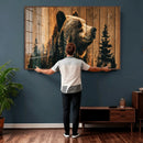 Rustic Bear Wall Art Canvas Print – Woodland Wildlife by MyGreatCanvas | Canvas Wall Art Prints | Photo Prints & Wall Decor