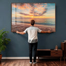 Sunset Beach Wall Art Canvas Print – Soft Coastal by MyGreatCanvas | Canvas Wall Art Prints | Photo Prints & Wall Decor