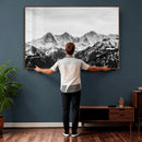 Black and White Mountain Wall Art Canvas Print, Snowy Alpine by MyGreatCanvas | Canvas Wall Art Prints | Photo Prints & Wall Decor
