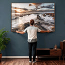 Rocky Coast Ocean Sunset Wall Art Canvas Print, Dramatic by MyGreatCanvas | Canvas Wall Art Prints | Photo Prints & Wall Decor