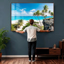 Tropical Beach Wall Art Canvas Print, Palm Tree Ocean by MyGreatCanvas | Canvas Wall Art Prints | Photo Prints & Wall Decor