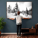 Black and White Snowy Pine Forest Wall Art Canvas Print, by MyGreatCanvas | Canvas Wall Art Prints | Photo Prints & Wall Decor