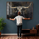 Rustic Longhorn Bull Wall Art Canvas Print – Vintage Western by MyGreatCanvas | Canvas Wall Art Prints | Photo Prints & Wall Decor