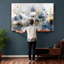 Large Abstract Flowers Wall Art Canvas Print – Gold and Blue by MyGreatCanvas | Canvas Wall Art Prints | Photo Prints & Wall Decor