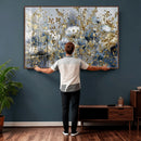 Abstract Floral Wall Art Canvas Print – Gold and Blue by MyGreatCanvas | Canvas Wall Art Prints | Photo Prints & Wall Decor